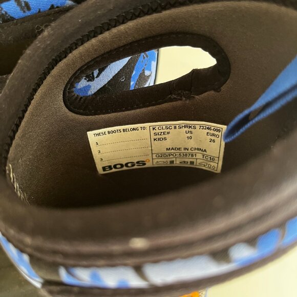 BOGS 3 Season Kids Boots Size 10 Little Kid - Blue Sharks - Picture 4 of 6